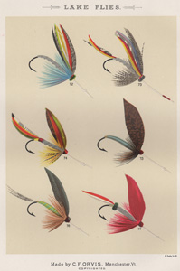 ANTIQUE PRINT OF FISHING FLIES FROM 1892